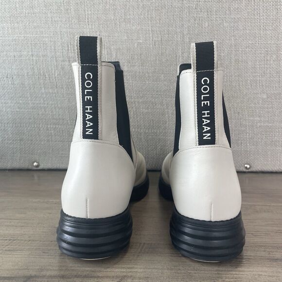 COLE HAAN | Original Grand White Leather Chelsea Boots Women's Sz 8B Waterproof - Picture 3 of 7